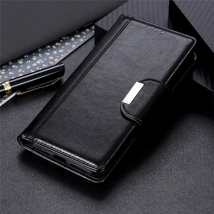 Shockproof Phone Case for Google Pixel 7a PU Leather Folio Flip Cover Wallet Stand Phone Protector - Black