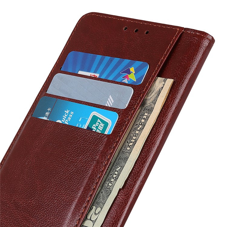 Shockproof Phone Case for Google Pixel 7a PU Leather Folio Flip Cover Wallet Stand Phone Protector - Brown