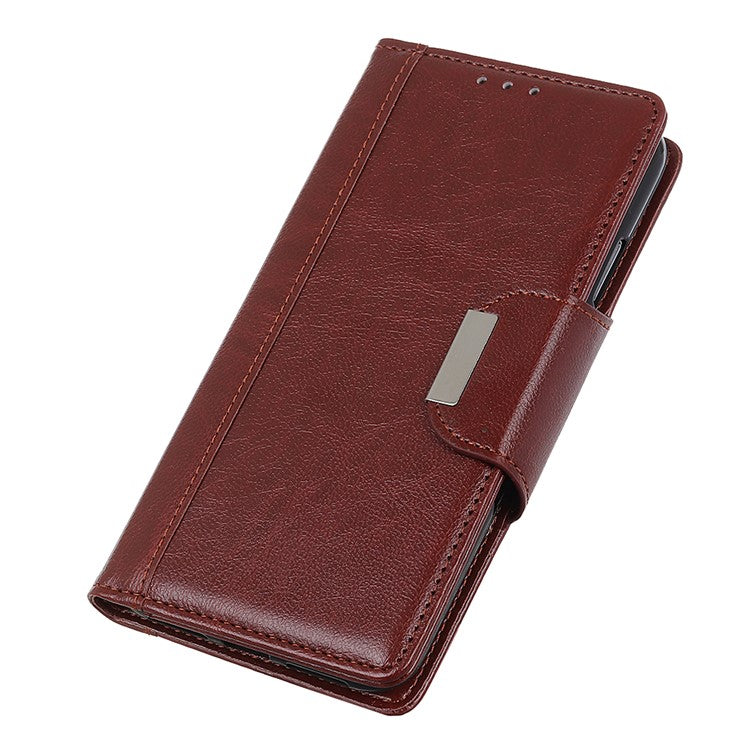 Shockproof Phone Case for Google Pixel 7a PU Leather Folio Flip Cover Wallet Stand Phone Protector - Brown