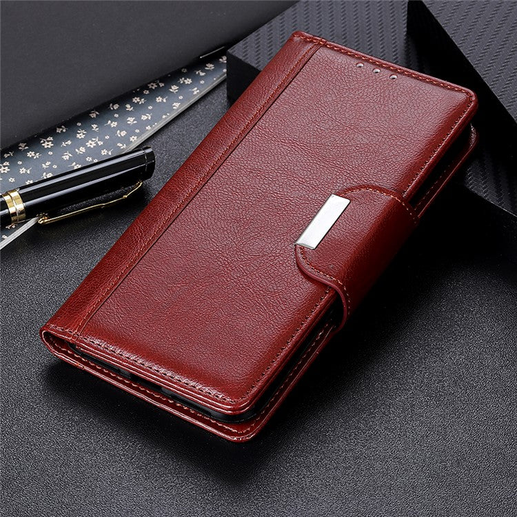 Shockproof Phone Case for Google Pixel 7a PU Leather Folio Flip Cover Wallet Stand Phone Protector - Brown