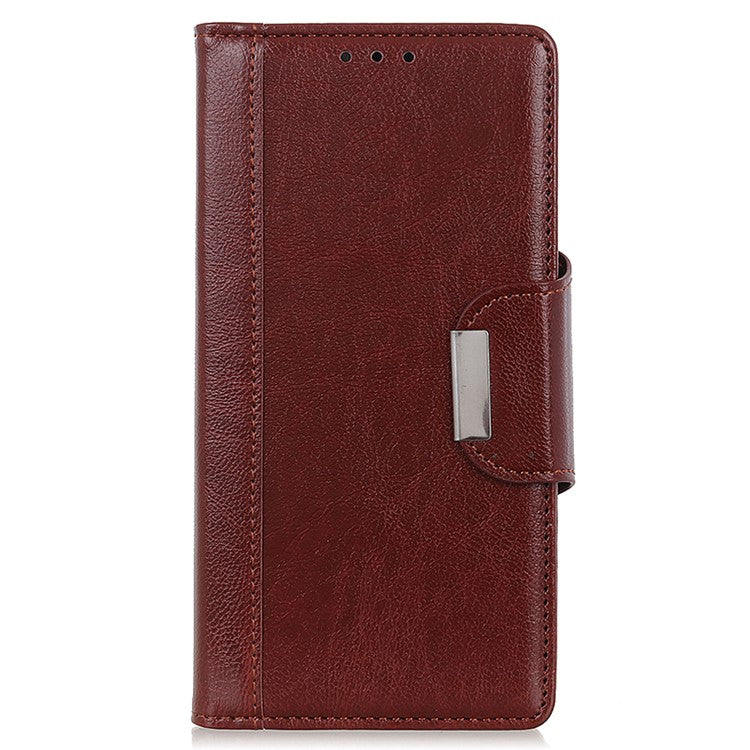 Shockproof Phone Case for Google Pixel 7a PU Leather Folio Flip Cover Wallet Stand Phone Protector - Brown