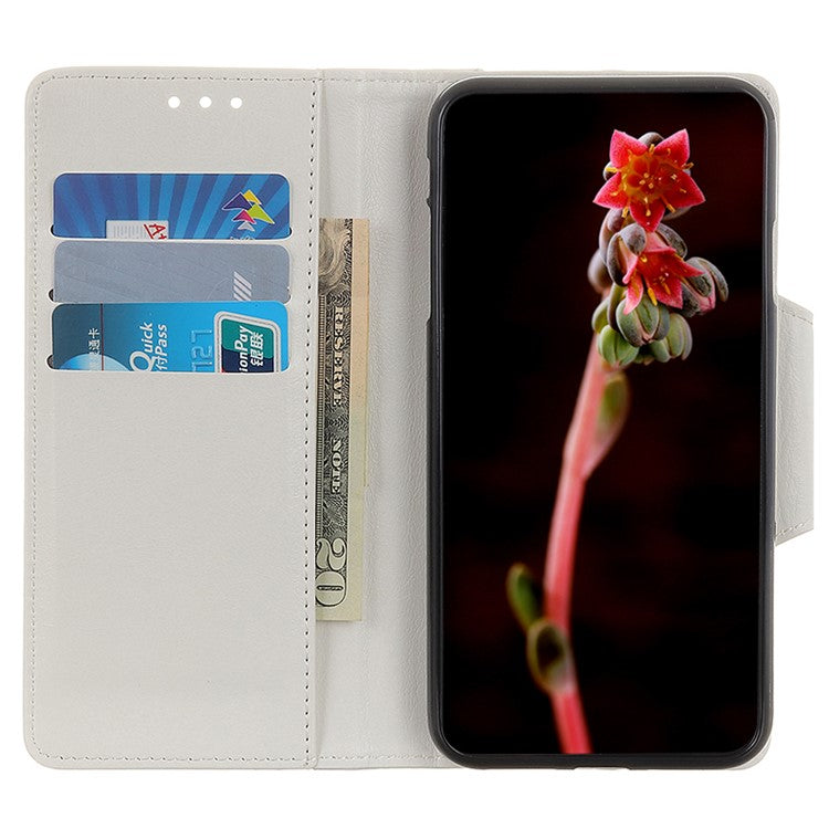 Shockproof Phone Case for Google Pixel 7a PU Leather Folio Flip Cover Wallet Stand Phone Protector - White