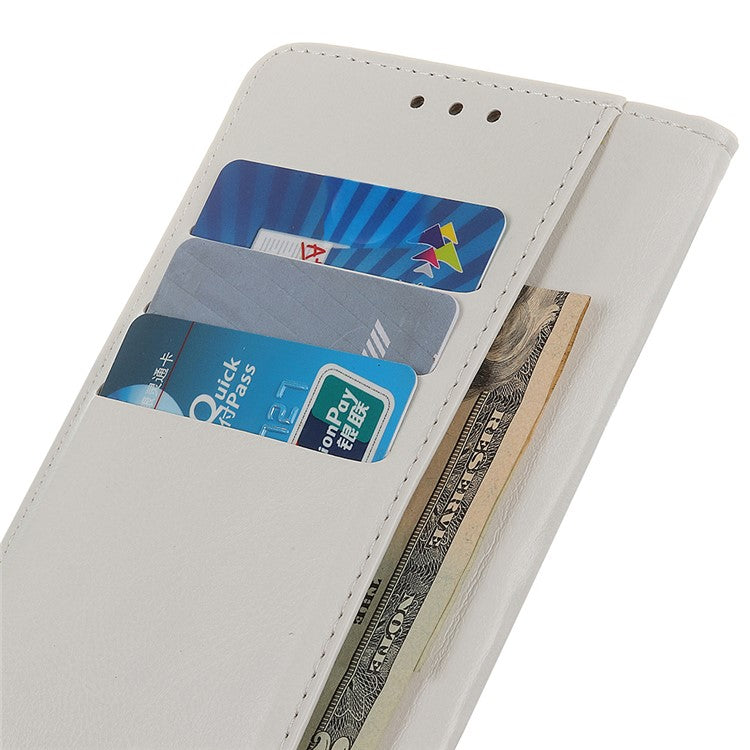 Shockproof Phone Case for Google Pixel 7a PU Leather Folio Flip Cover Wallet Stand Phone Protector - White