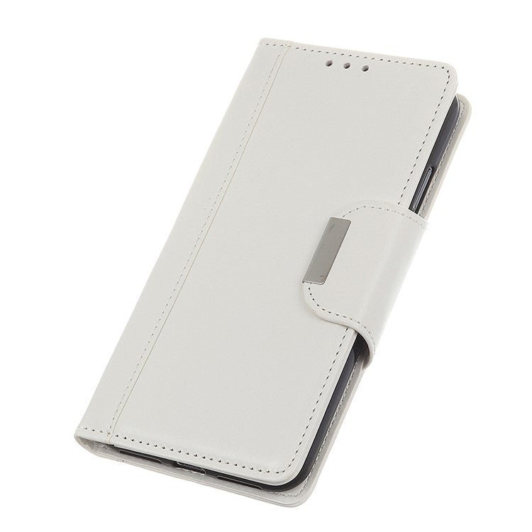 Shockproof Phone Case for Google Pixel 7a PU Leather Folio Flip Cover Wallet Stand Phone Protector - White
