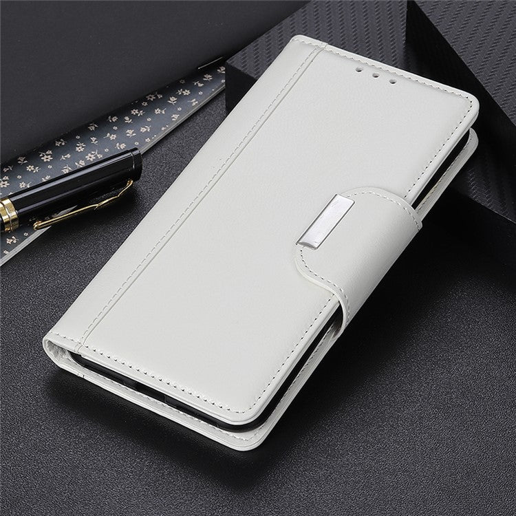 Shockproof Phone Case for Google Pixel 7a PU Leather Folio Flip Cover Wallet Stand Phone Protector - White