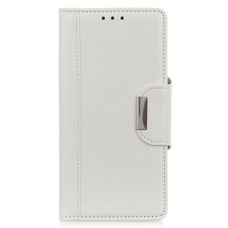 Shockproof Phone Case for Google Pixel 7a PU Leather Folio Flip Cover Wallet Stand Phone Protector - White