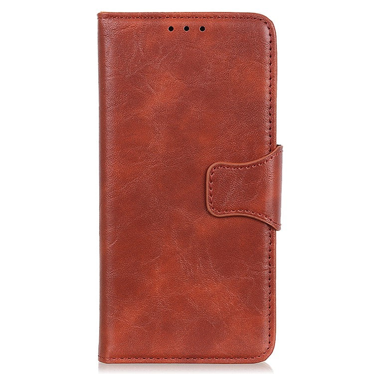 Phone Leather Case for Google Pixel 7a Wallet Phone Case Crazy Horse Texture Phone Cover - Brown