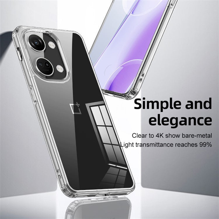 For OnePlus Nord 3 5G / Ace 2V Mobile Phone Case Hard PC Soft TPU Air Cushion Protective Cover - Transparent