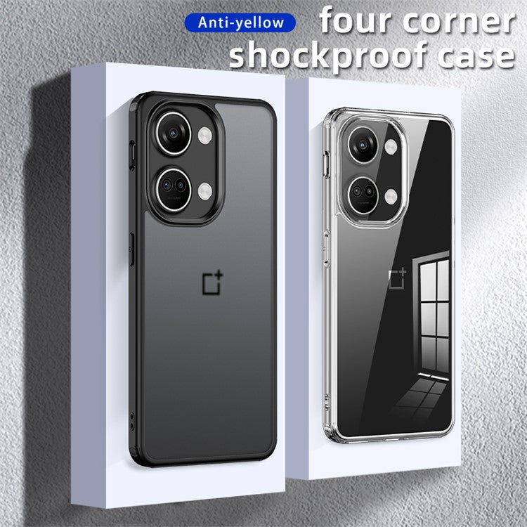 For OnePlus Nord 3 5G / Ace 2V Mobile Phone Case Hard PC Soft TPU Air Cushion Protective Cover - Transparent