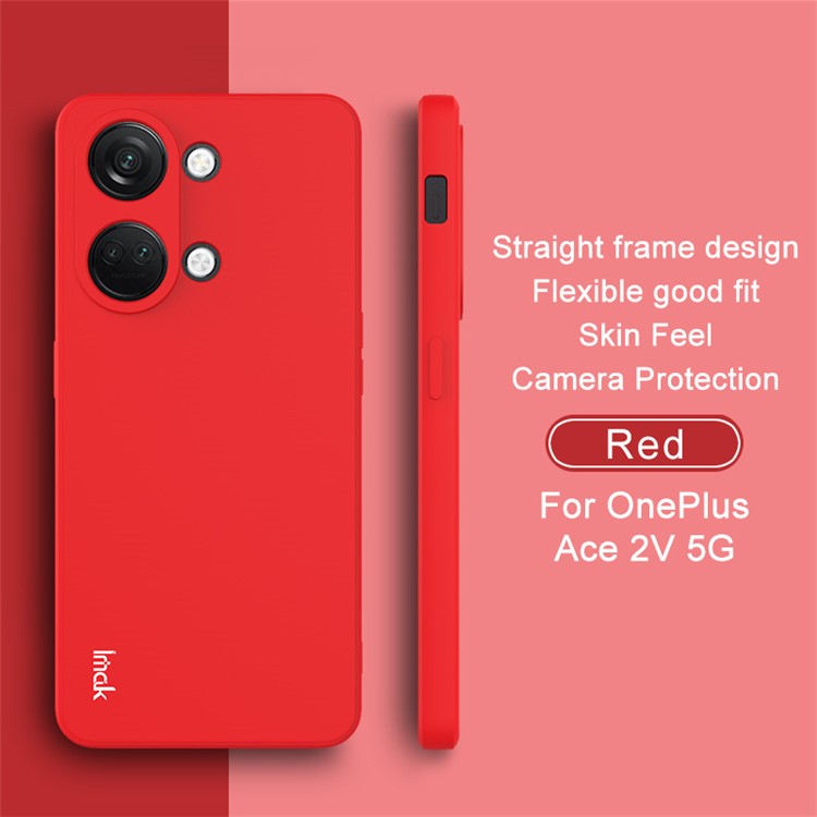 IMAK UC-4 Series Phone Case for OnePlus Nord 3 5G / Ace 2V TPU Cover Straight Edge Anti-Fall Cell Phone Shell - Red