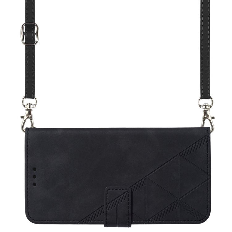 YB Imprinting Series-2 Anti-Drop Case for OnePlus Nord CE 3 Lite 5G / Nord N30 5G Leather Flip Cover Imprinted Lines Business Phone Case - Black