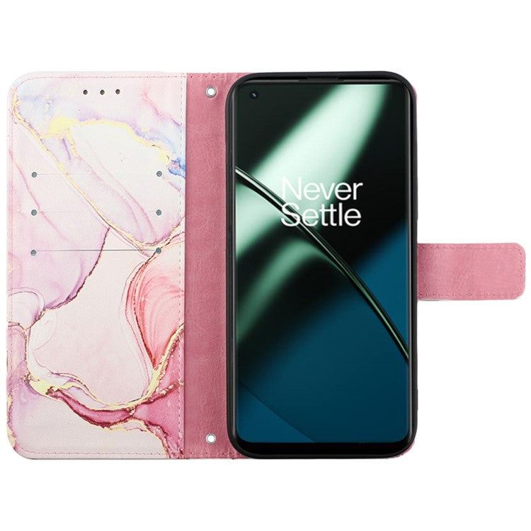 For OnePlus Nord CE 3 Lite 5G / Nord N30 5G Phone Case Marble Pattern YB Pattern Printing Leather Series-5 Phone Cover - Rose Gold 005