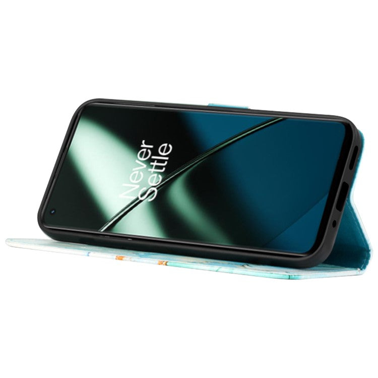 For OnePlus Nord CE 3 Lite 5G / Nord N30 5G Phone Case Marble Pattern YB Pattern Printing Leather Series-5 Phone Cover - Green 003