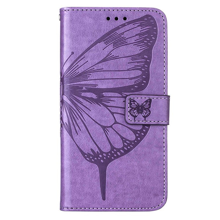 YB Imprinting Series-4 Phone Case for OnePlus Nord CE 3 Lite 5G / Nord N30 5G PU Leather Cover Imprinted Anti-Fall Wallet Case - Purple
