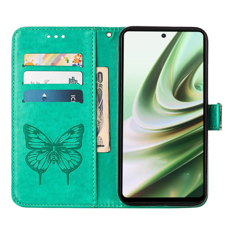 YB Imprinting Series-4 Phone Case for OnePlus Nord CE 3 Lite 5G / Nord N30 5G PU Leather Cover Imprinted Anti-Fall Wallet Case - Green