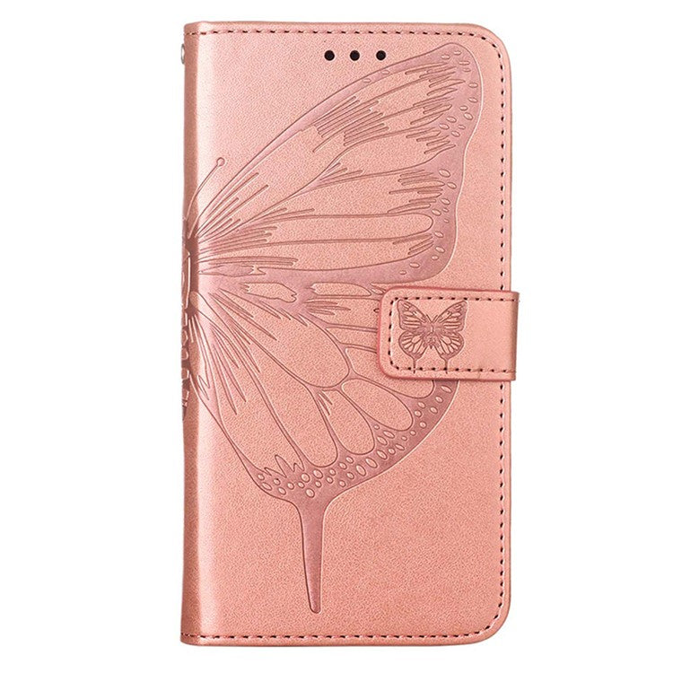 YB Imprinting Series-4 Phone Case for OnePlus Nord CE 3 Lite 5G / Nord N30 5G PU Leather Cover Imprinted Anti-Fall Wallet Case - Rose Gold