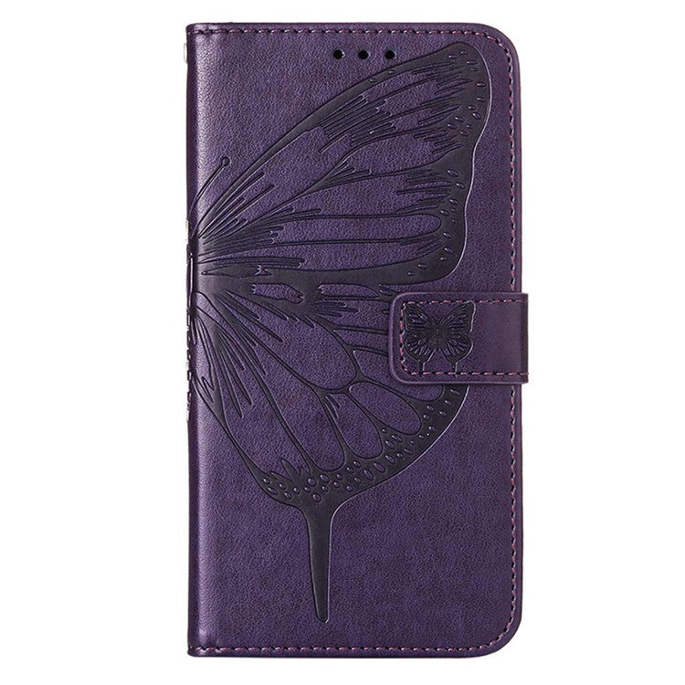YB Imprinting Series-4 Phone Case for OnePlus Nord CE 3 Lite 5G / Nord N30 5G PU Leather Cover Imprinted Anti-Fall Wallet Case - Dark Purple