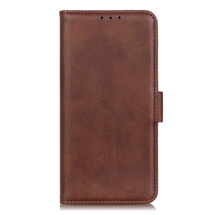 For Google Pixel 7a Phone Leather Case Cowhide Texture Phone Cover with Stand Wallet - Brown