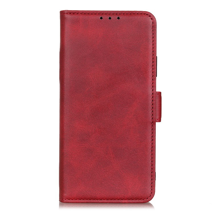 For Google Pixel 7a Phone Leather Case Cowhide Texture Phone Cover with Stand Wallet - Red