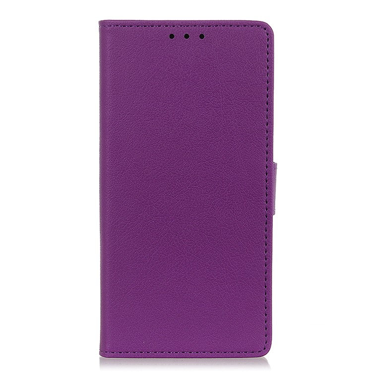 For Google Pixel 7a Anti-drop Leather Phone Case Wallet Stand Cell Phone Cover - Purple