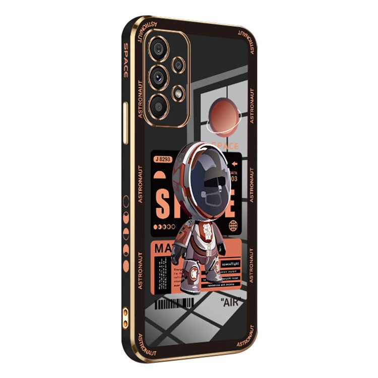 RZANTS For Samsung Galaxy A52 4G / 5G / A52s 5G Phone Case Spaceman Pattern Soft TPU Electroplating Cover - Black