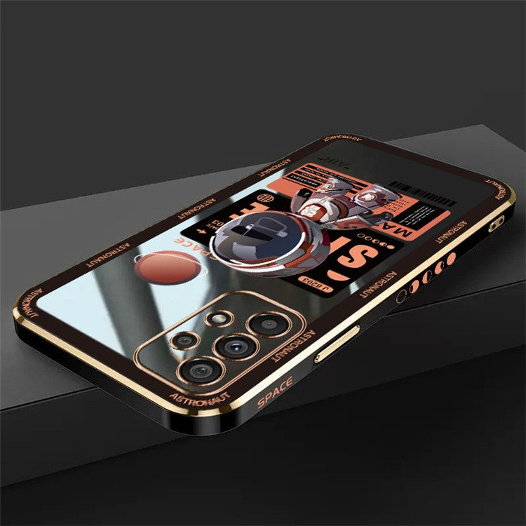 RZANTS For Samsung Galaxy A52 4G / 5G / A52s 5G Phone Case Spaceman Pattern Soft TPU Electroplating Cover - Black