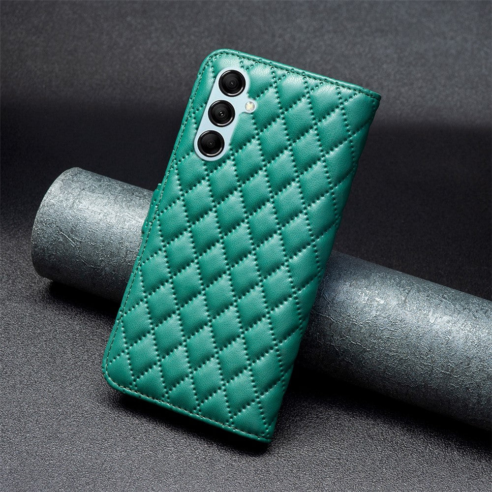 BINFEN COLOR BF Style-14 for Samsung Galaxy M14 5G Phone Case Leather Stand Wallet Phone Cover - Green