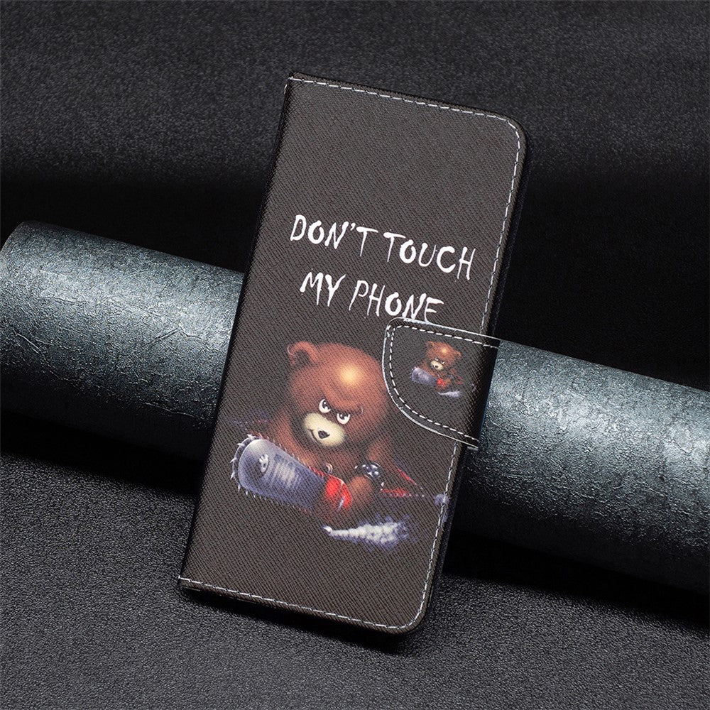 For Samsung Galaxy M14 5G Phone Case Pattern Printing PU Leather Wallet Stand Cover - Bear