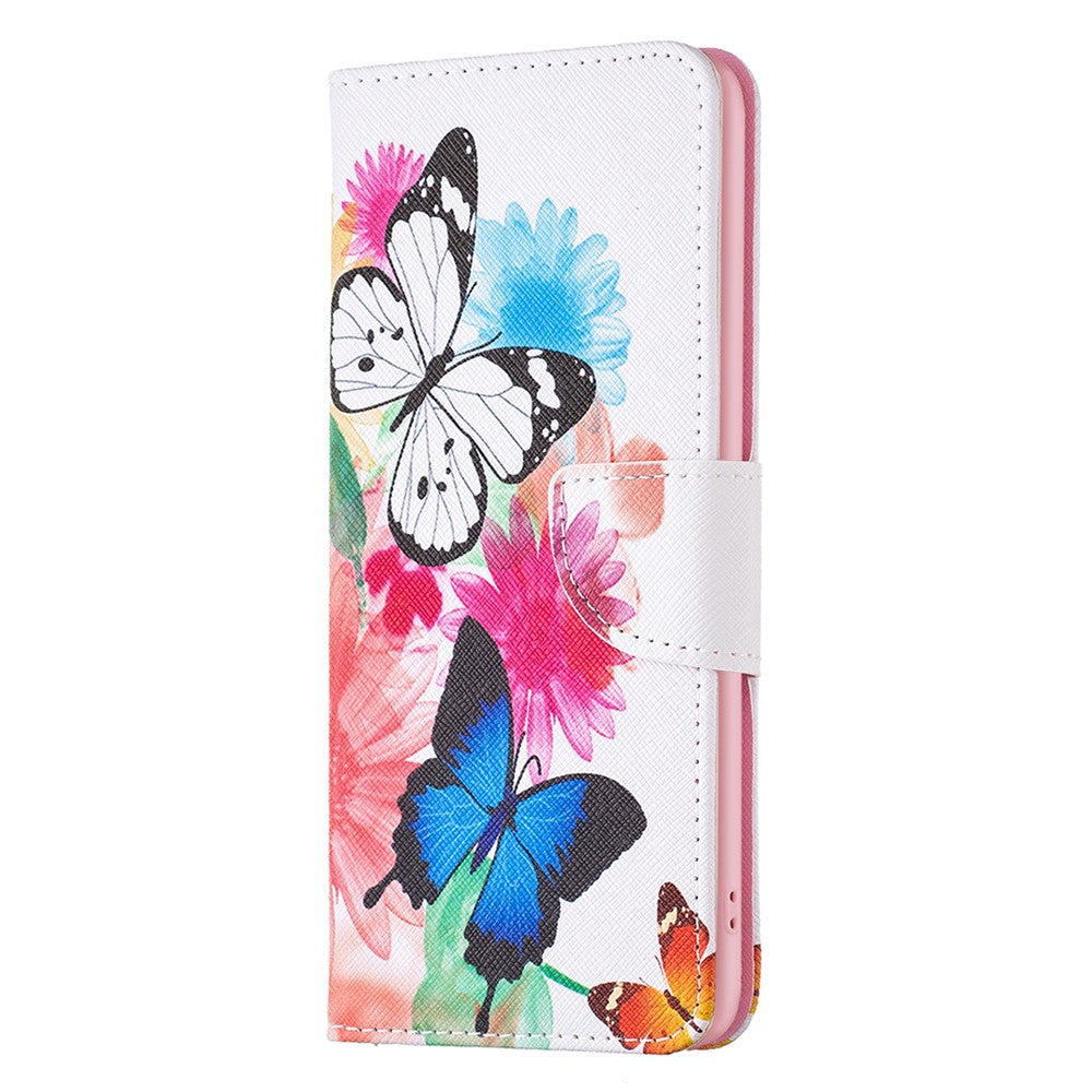 For Samsung Galaxy M14 5G Phone Case Pattern Printing PU Leather Wallet Stand Cover - Two Butterflies