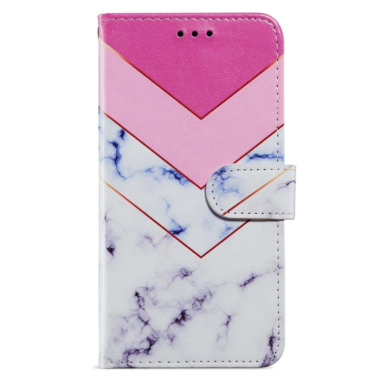 For Google Pixel 7 Pro 5G Pattern Printing PU Leather Wallet Case Stand Flip Phone Cover with Strap - Smoke Marble