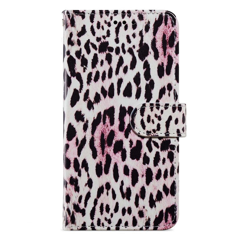 For Google Pixel 7 Pro 5G Pattern Printing PU Leather Wallet Case Stand Flip Phone Cover with Strap - Leopard