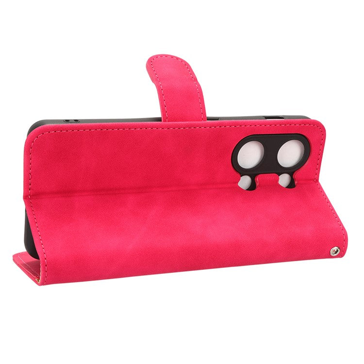 For OnePlus Nord 3 5G / Ace 2V PU Leather Flip Folio Wallet Case Stand Feature Skin-touch Shockproof Cell Phone Cover - Rose