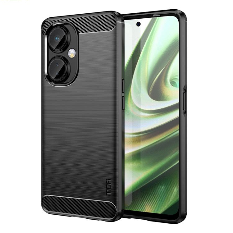 MOFI JK TPU Series-1 for OnePlus Nord CE 3 Lite 5G / Nord N30 5G TPU Cover Carbon Fiber Brushed Phone Shell - Black