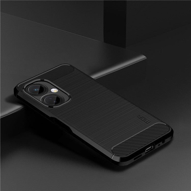 MOFI JK TPU Series-1 for OnePlus Nord CE 3 Lite 5G / Nord N30 5G TPU Cover Carbon Fiber Brushed Phone Shell - Black