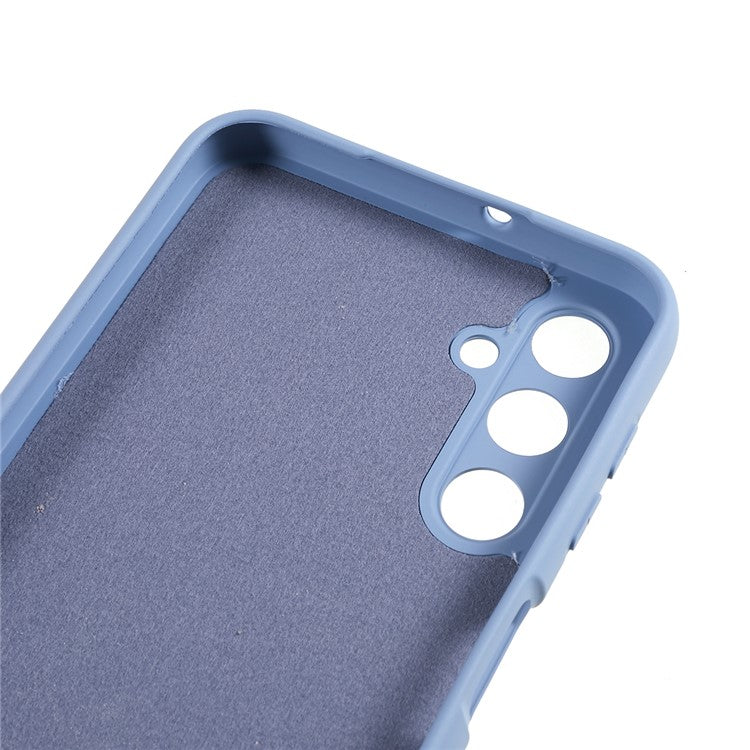 For Samsung Galaxy A24 4G (162.1 x 77.6 x 8.3mm) Precise Cutout Soft TPU Phone Case 2.0mm Liquid Silicone Texture Arc Edge Anti-drop Cover - Grey
