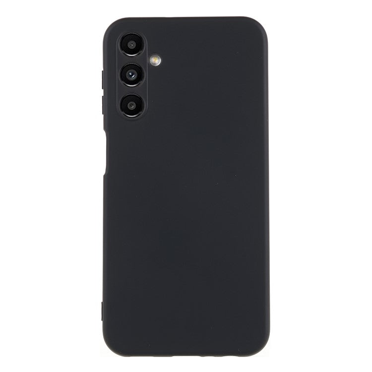 For Samsung Galaxy A24 4G (162.1 x 77.6 x 8.3mm) Precise Cutout Soft TPU Phone Case 2.0mm Liquid Silicone Texture Arc Edge Anti-drop Cover - Black