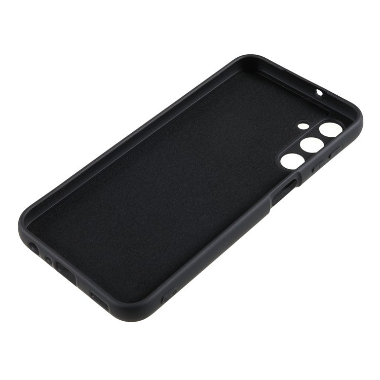 For Samsung Galaxy A24 4G (162.1 x 77.6 x 8.3mm) Precise Cutout Soft TPU Phone Case 2.0mm Liquid Silicone Texture Arc Edge Anti-drop Cover - Black