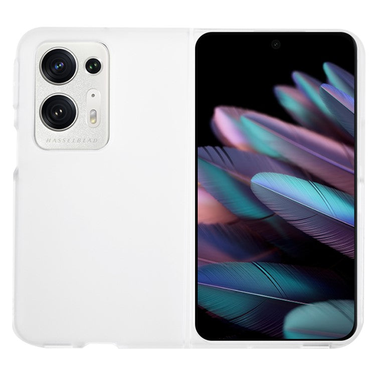 Protective Phone Shell for Oppo Find N2 Fold 5G Case Anti-Drop Hard PC Matte Phone Cover - Transparent