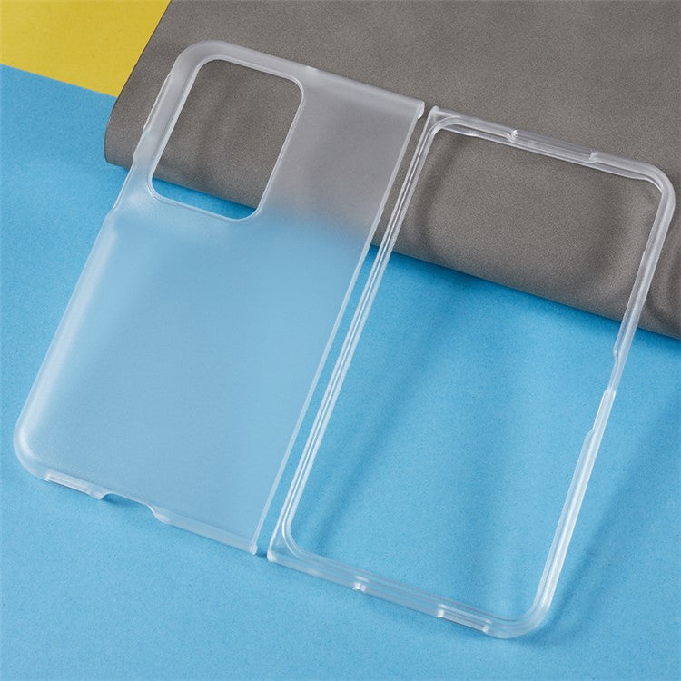 Protective Phone Shell for Oppo Find N2 Fold 5G Case Anti-Drop Hard PC Matte Phone Cover - Transparent