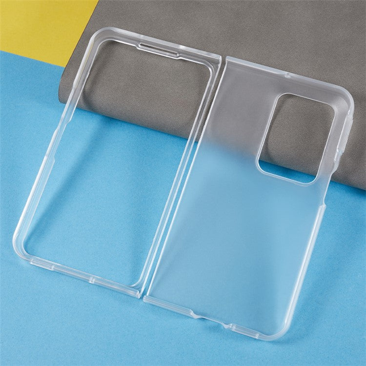 Protective Phone Shell for Oppo Find N2 Fold 5G Case Anti-Drop Hard PC Matte Phone Cover - Transparent