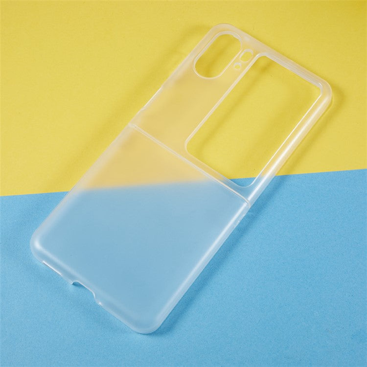 Shockproof Phone Case for Oppo Find N2 Flip 5G Anti-Drop Hard PC Matte Phone Cover - Transparent