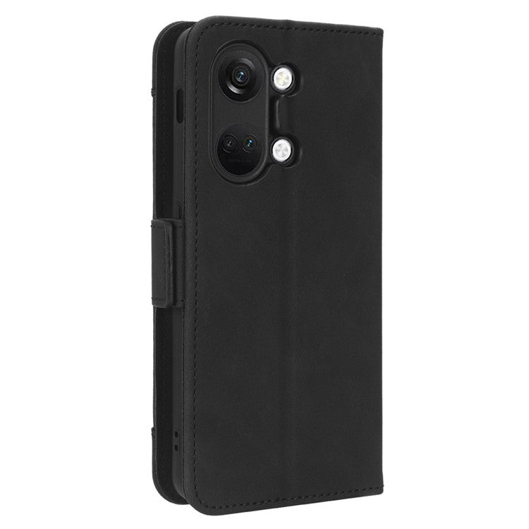 For OnePlus Nord 3 5G / Ace 2V Phone Leather Case Multiple Card Slots Phone Cover with Wallet Stand - Black
