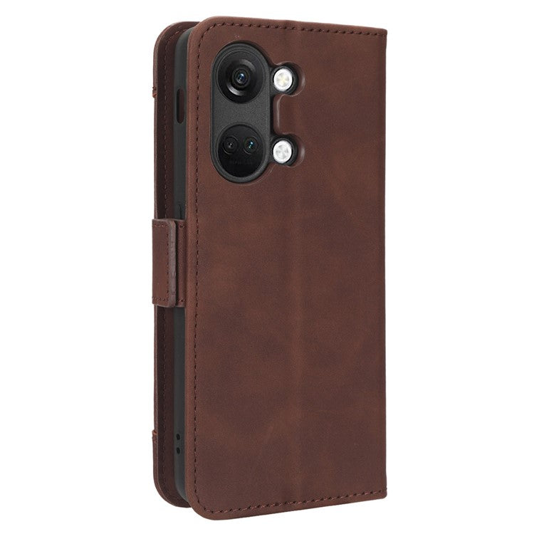 For OnePlus Nord 3 5G / Ace 2V Phone Leather Case Multiple Card Slots Phone Cover with Wallet Stand - Brown
