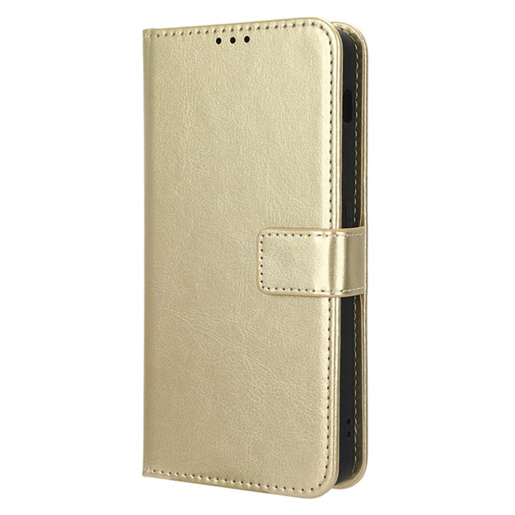 For OnePlus Nord 3 5G / Ace 2V Cell Phone Case Wallet Stand Crazy Horse Texture Leather Phone Cover - Gold