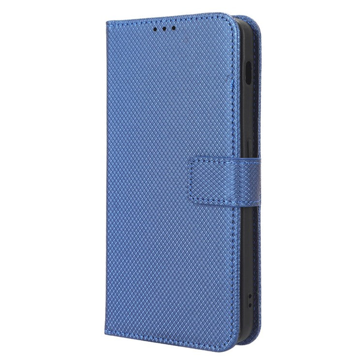 For OnePlus Nord 3 5G / Ace 2V Stand Wallet Phone Case Diamond Texture Leather Smartphone Cover - Blue