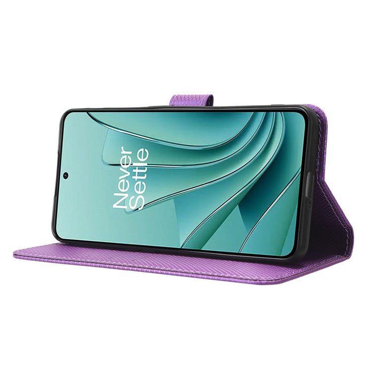 For OnePlus Nord 3 5G / Ace 2V Stand Wallet Phone Case Diamond Texture Leather Smartphone Cover - Purple