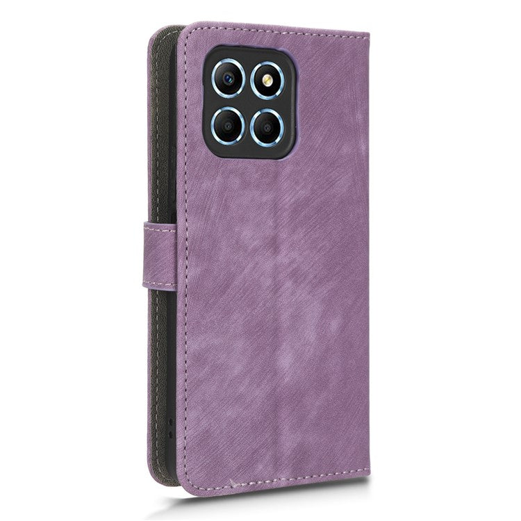 For Honor 70 Lite 5G / X6 4G / X8 5G / Play6C 4G Wallet Stand Leather Case RFID Blocking Phone Cover with Strap - Purple