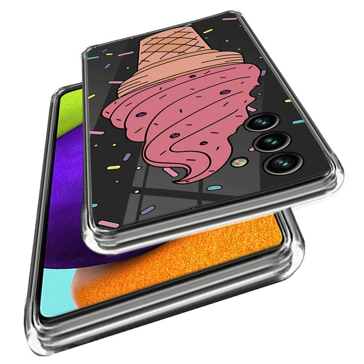 For Samsung Galaxy A24 4G (162.1 x 77.6 x 8.3mm) Flexible TPU Mobile Case IMD Pattern Printing Cell Phone Cover - Ice Cream