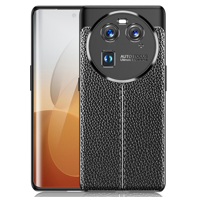 Litchi Texture Phone TPU Case for Oppo Find X6 , Anti-scratch Phone Cover - Black