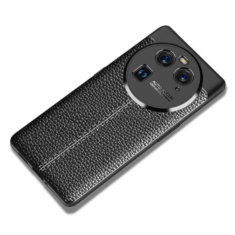 Litchi Texture Phone TPU Case for Oppo Find X6 , Anti-scratch Phone Cover - Black